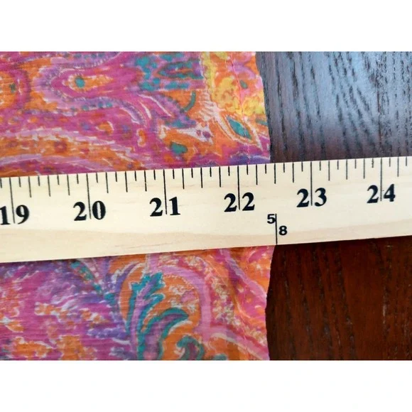 Lauren Ralph Lauren Silk Paisley Ruffle V Neck Tie Blouse Top S / P - Picture 10 of 12